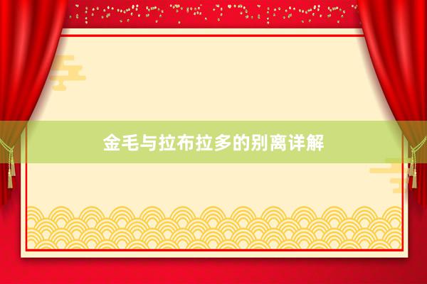金毛与拉布拉多的别离详解